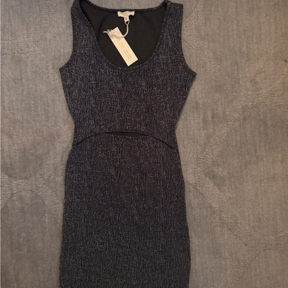Black simmer Sleeveless Dress with cutout - juniors sizing